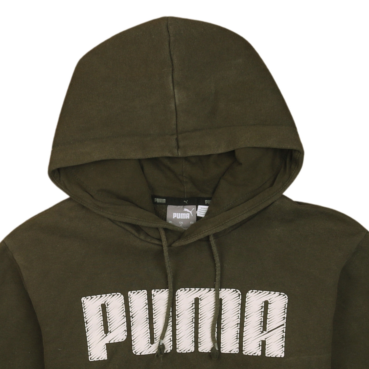 Mens UK Size S PUMA Green Pullover Hoodie