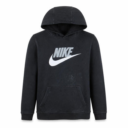 Nike Boys Black XL Pullover Hoodie with Logo Print Standard Fit