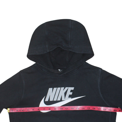 Nike Boys Black XL Pullover Hoodie with Logo Print Standard Fit