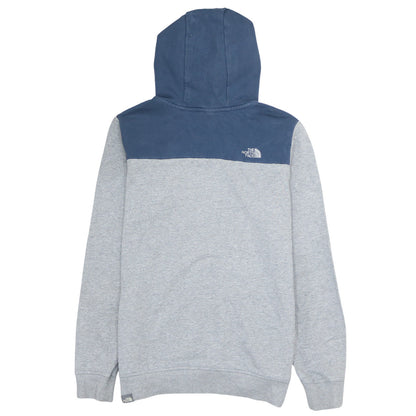 The North Face Boys Grey & Blue Pullover Hoodie Youth Large Logo Sweatshirt