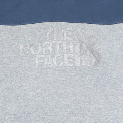 The North Face Boys Grey & Blue Pullover Hoodie Youth Large Logo Sweatshirt