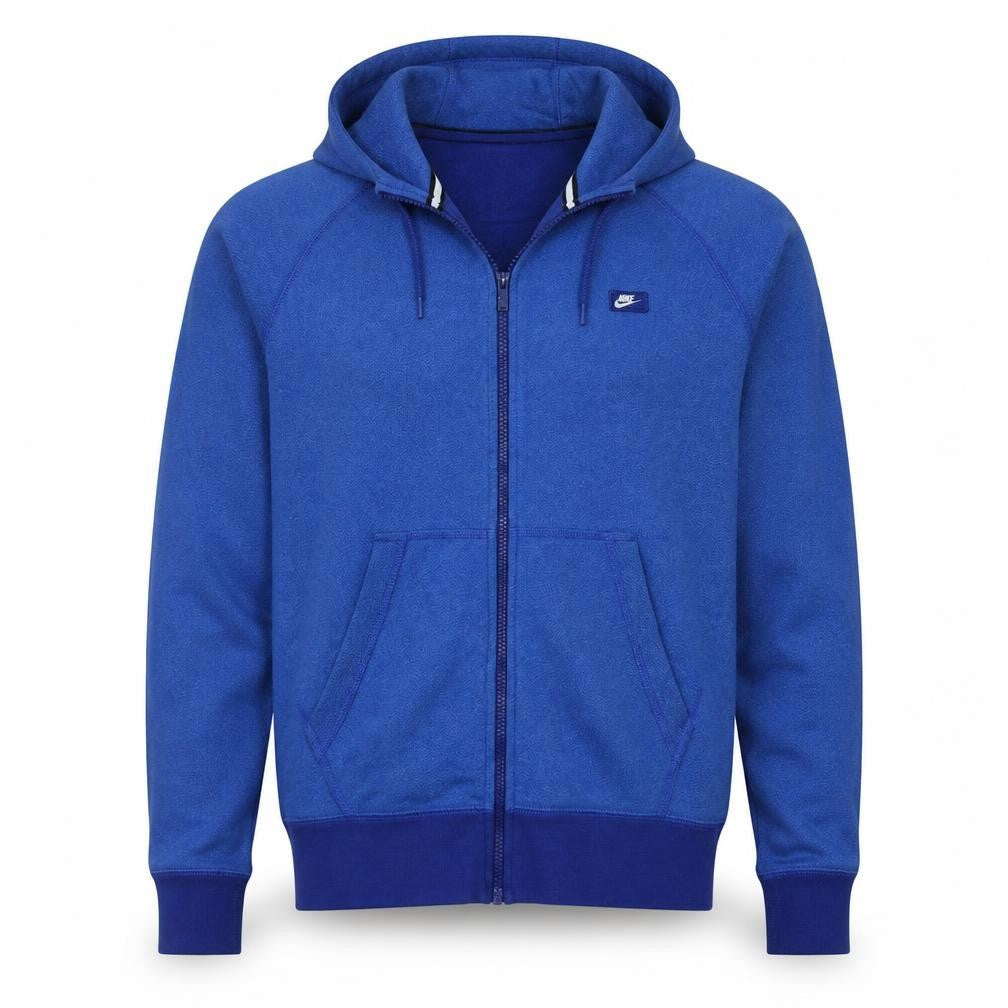 Mens UK Size L Nike Blue Full Zip Hoodie