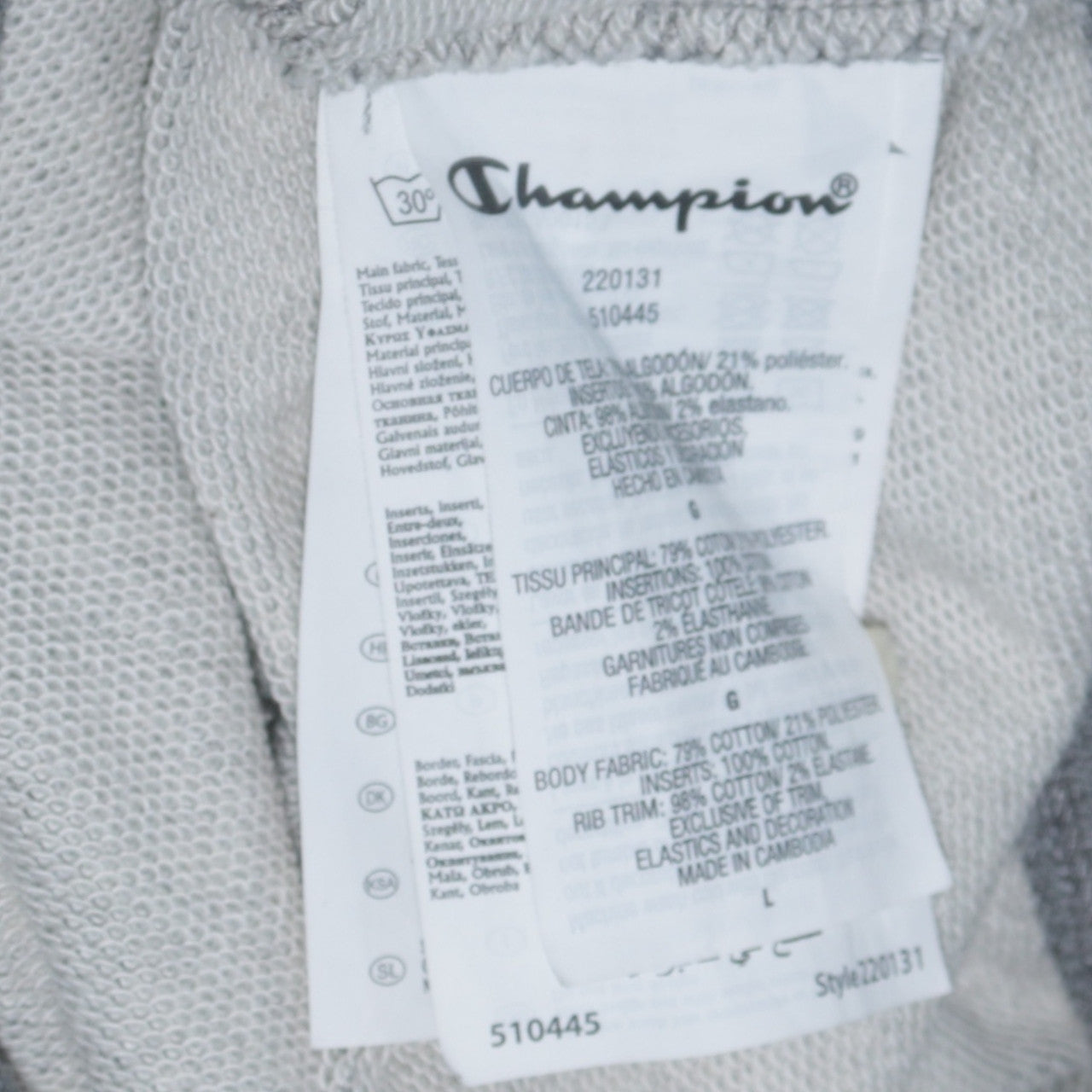 Mens UK Size L Champion Grey Pullover Hoodie