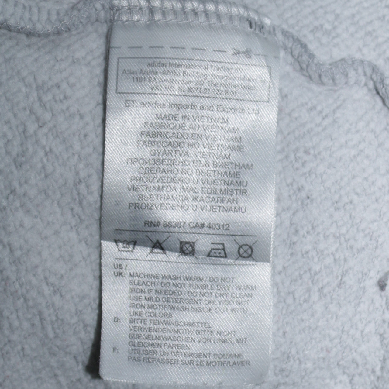 Mens UK Size XL adidas Grey Pullover Hoodie