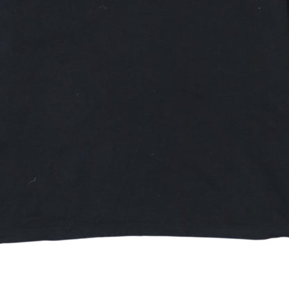 Tommy Jeans Womens Black Long Sleeve V-Neck Cotton T-Shirt L