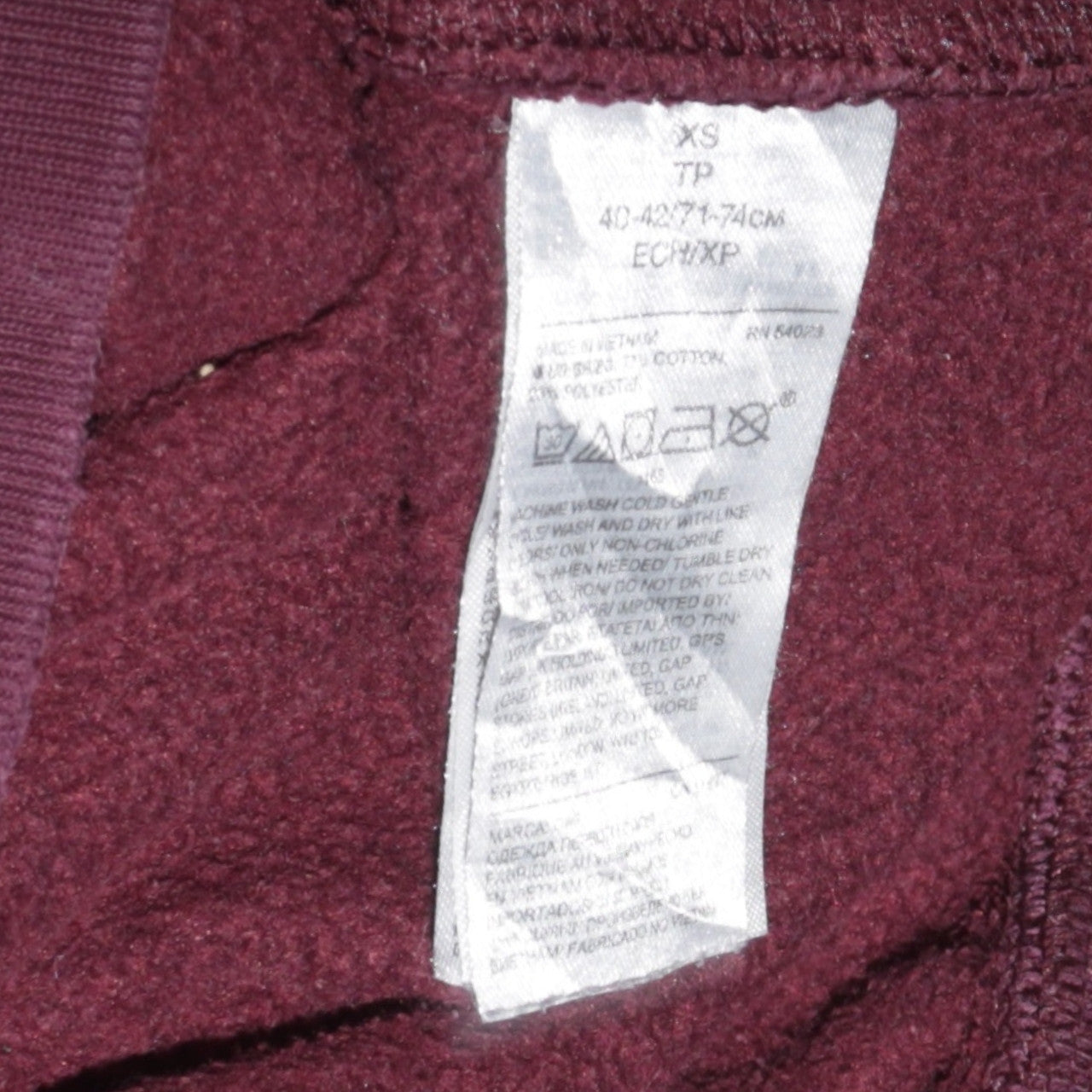 Mens UK Size XS Gap Brown Pullover Sweatshirt