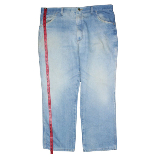 Wrangler Men's Blue 42x29 Straight Leg Light Wash Denim Jeans