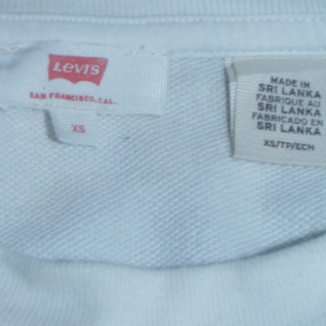Womens UK Size XS Levi's White Pullover Sweatshirt