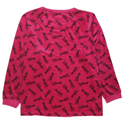 Disney Womens Pink Velour Long Sleeve Nightshirt XL