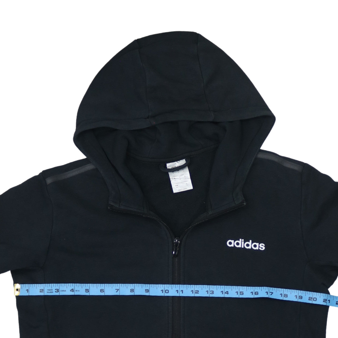 Mens UK Size M adidas Black Full Zip Hoodie