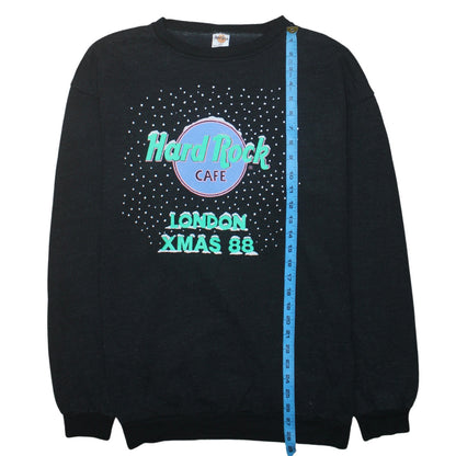 Mens UK Size L Hard Rock Cafe Black Pullover Sweatshirt