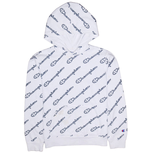 Womens UK Size XL Champion White Pullover Hoodie