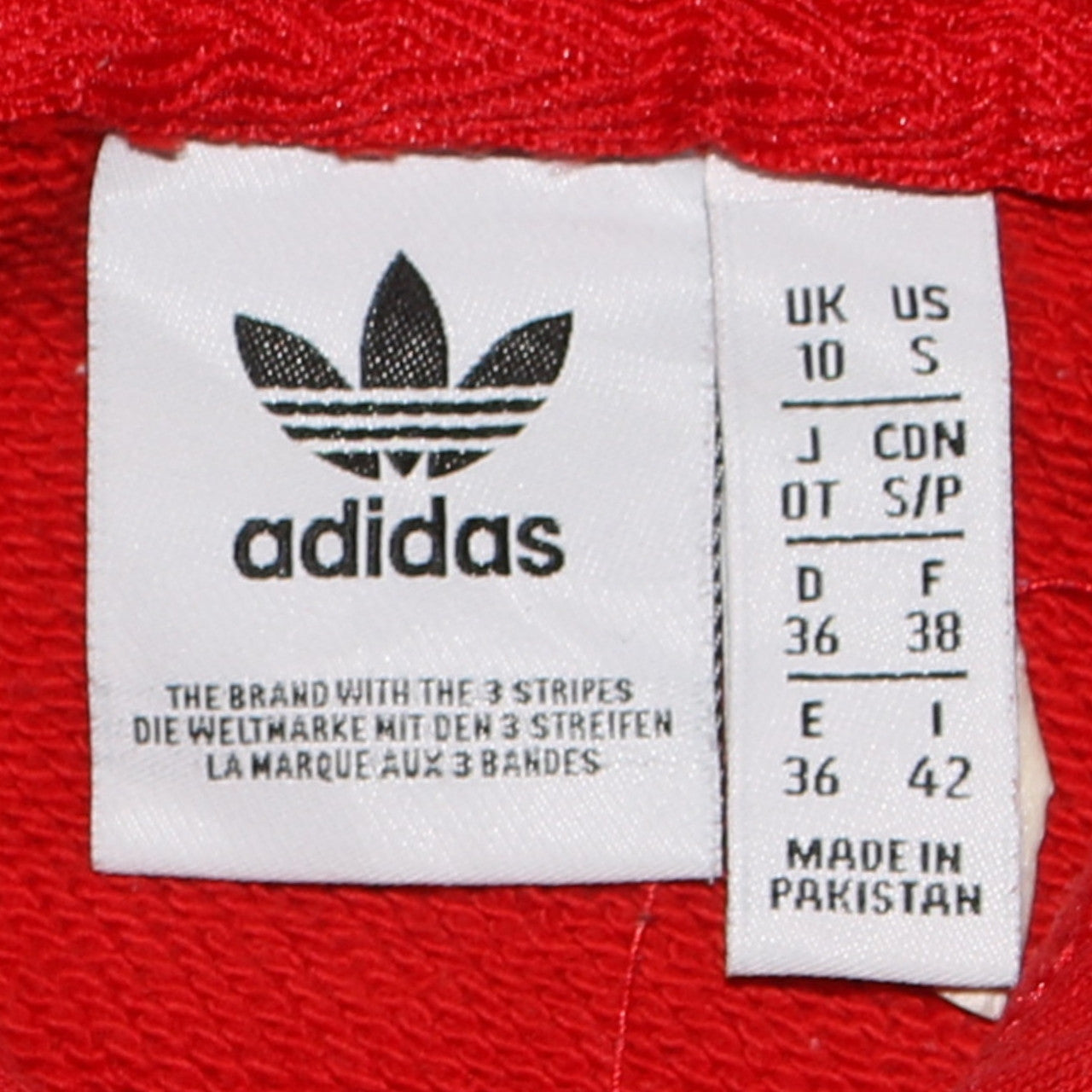 Womens UK Size 10 adidas Red Pullover Hoodie