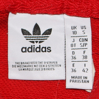 Womens UK Size 10 adidas Red Pullover Hoodie