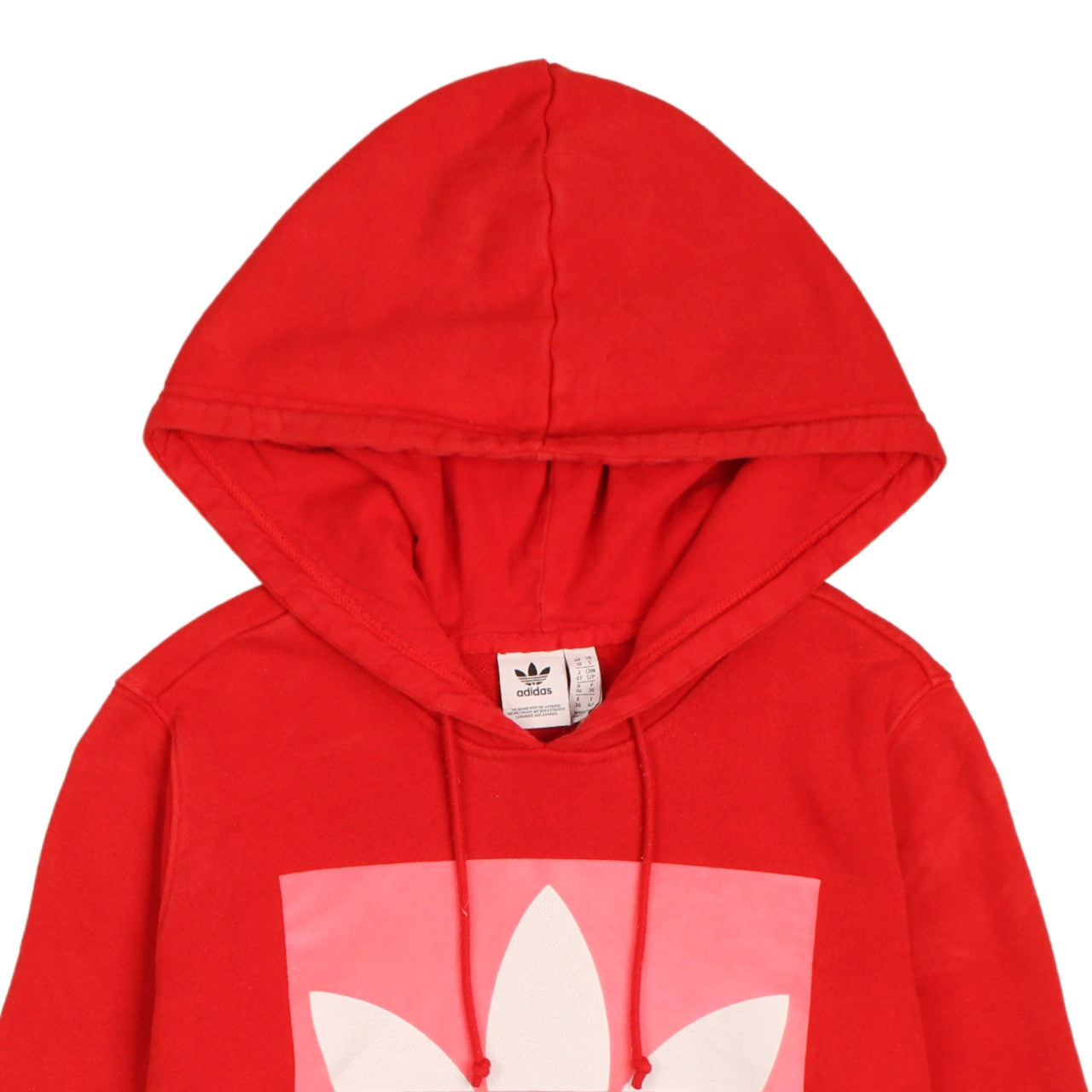 Womens UK Size 10 adidas Red Pullover Hoodie