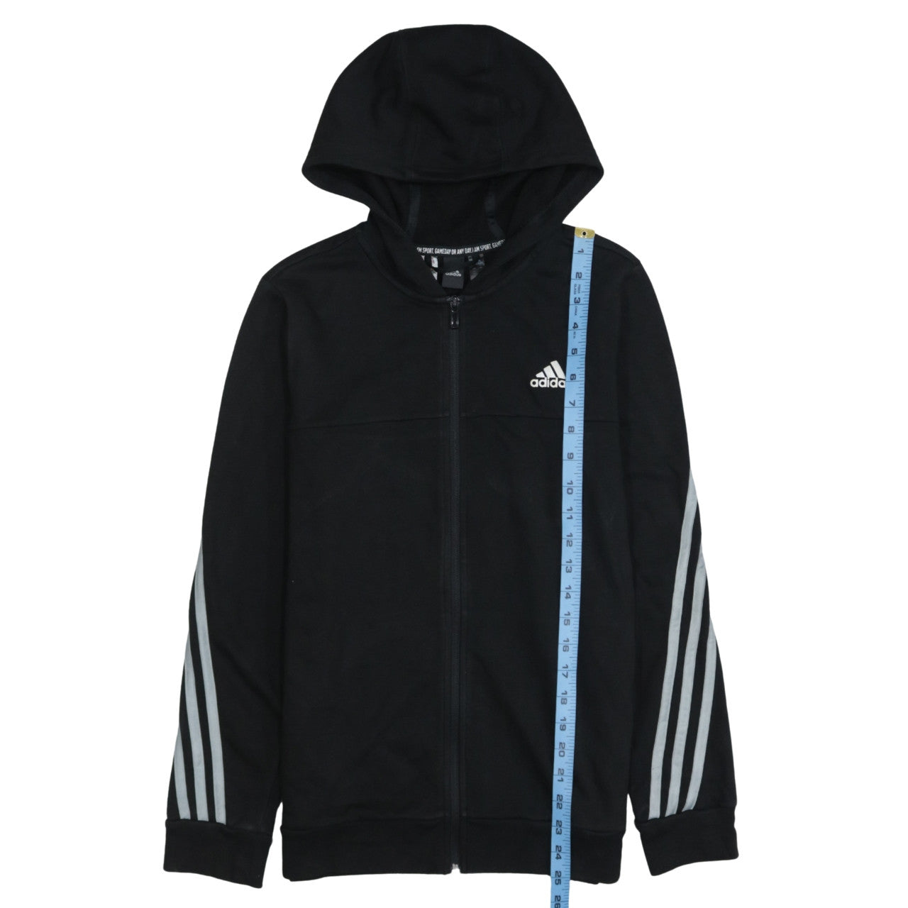 Boys UK Size 13-14 Years adidas Black Full Zip Hoodie