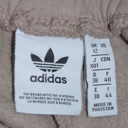 Adidas Women's Beige Jogger Sweatpants Size 12 Fleece Cuffed