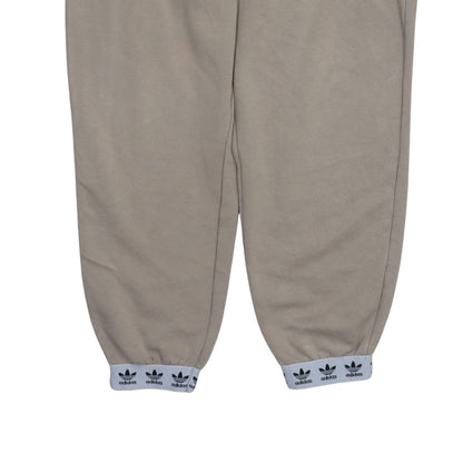 Adidas Women's Beige Jogger Sweatpants Size 12 Fleece Cuffed