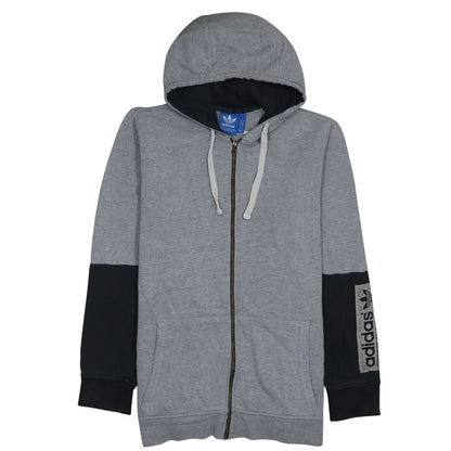 Mens UK Size L adidas Grey Full Zip Hoodie