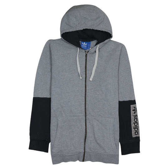 Mens UK Size L adidas Grey Full Zip Hoodie