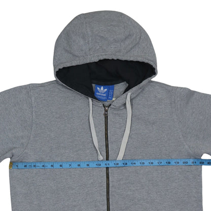 Mens UK Size L adidas Grey Full Zip Hoodie
