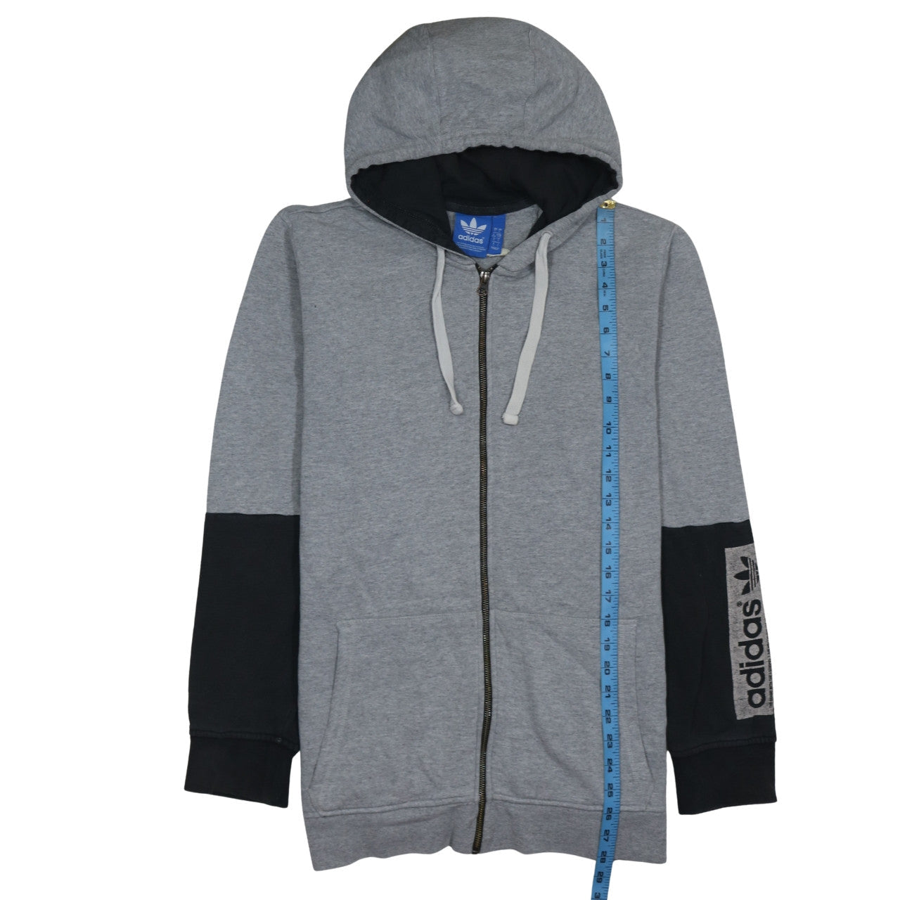 Mens UK Size L adidas Grey Full Zip Hoodie