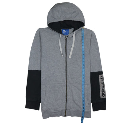 Mens UK Size L adidas Grey Full Zip Hoodie