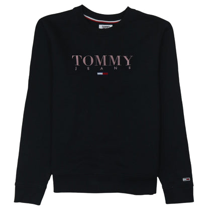 Mens UK Size M Tommy Jeans Black Pullover Sweatshirt