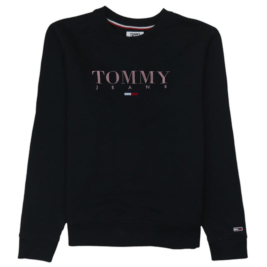 Mens UK Size M Tommy Jeans Black Pullover Sweatshirt