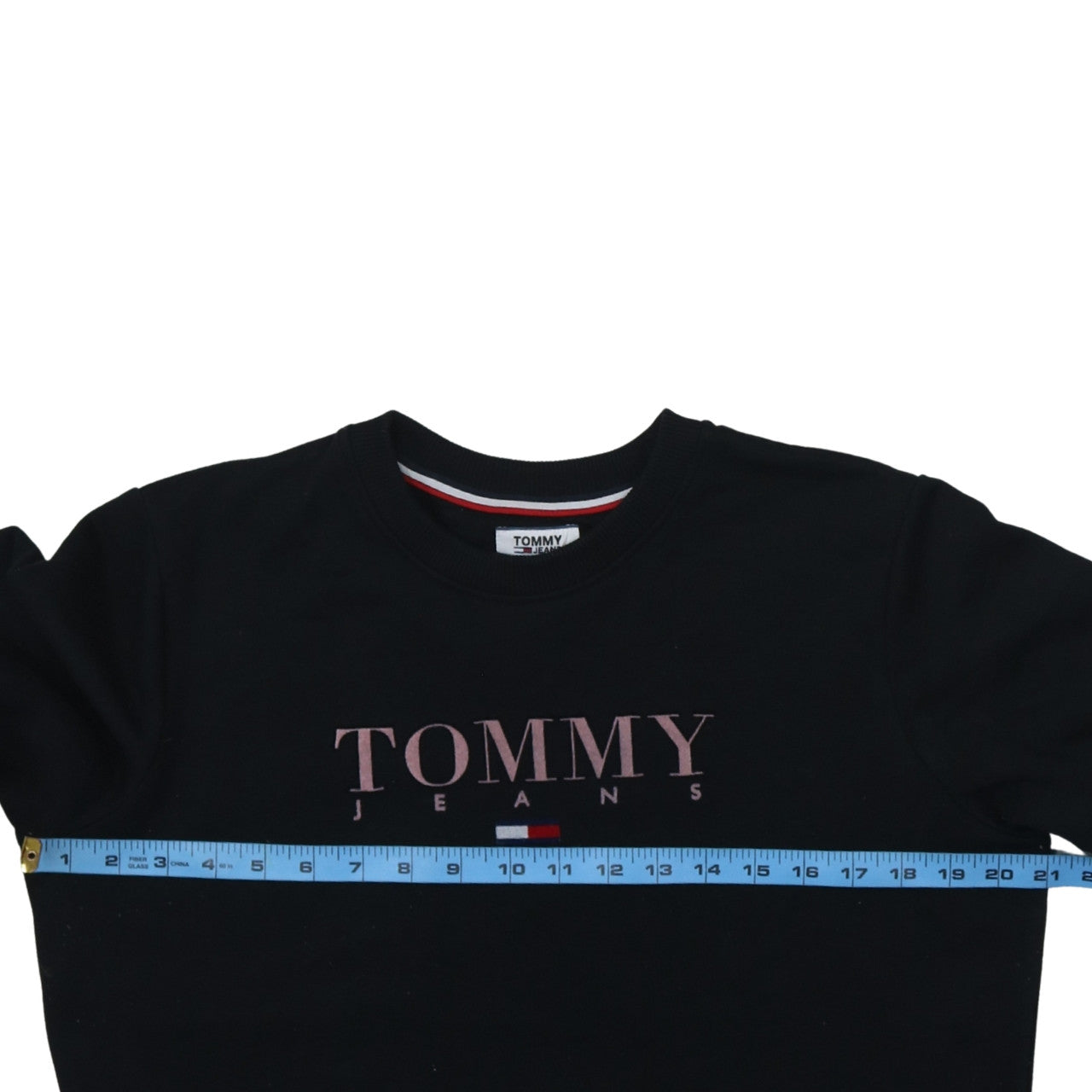 Mens UK Size M Tommy Jeans Black Pullover Sweatshirt