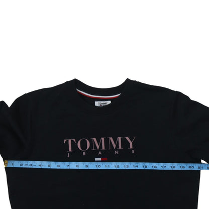 Mens UK Size M Tommy Jeans Black Pullover Sweatshirt