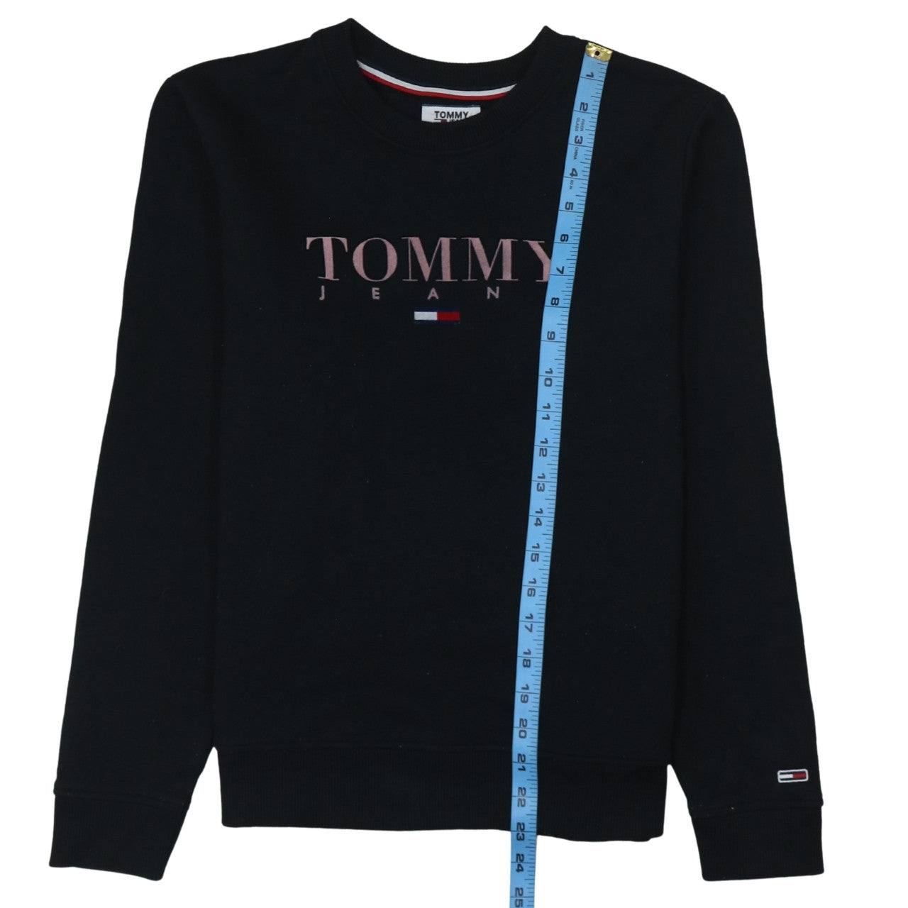 Mens UK Size M Tommy Jeans Black Pullover Sweatshirt