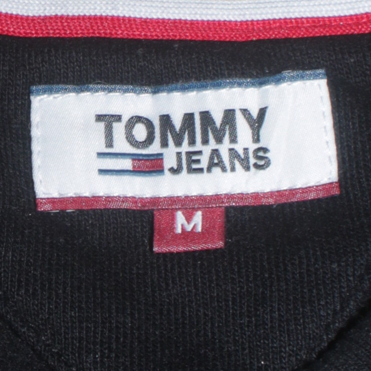 Mens UK Size M Tommy Jeans Black Pullover Sweatshirt