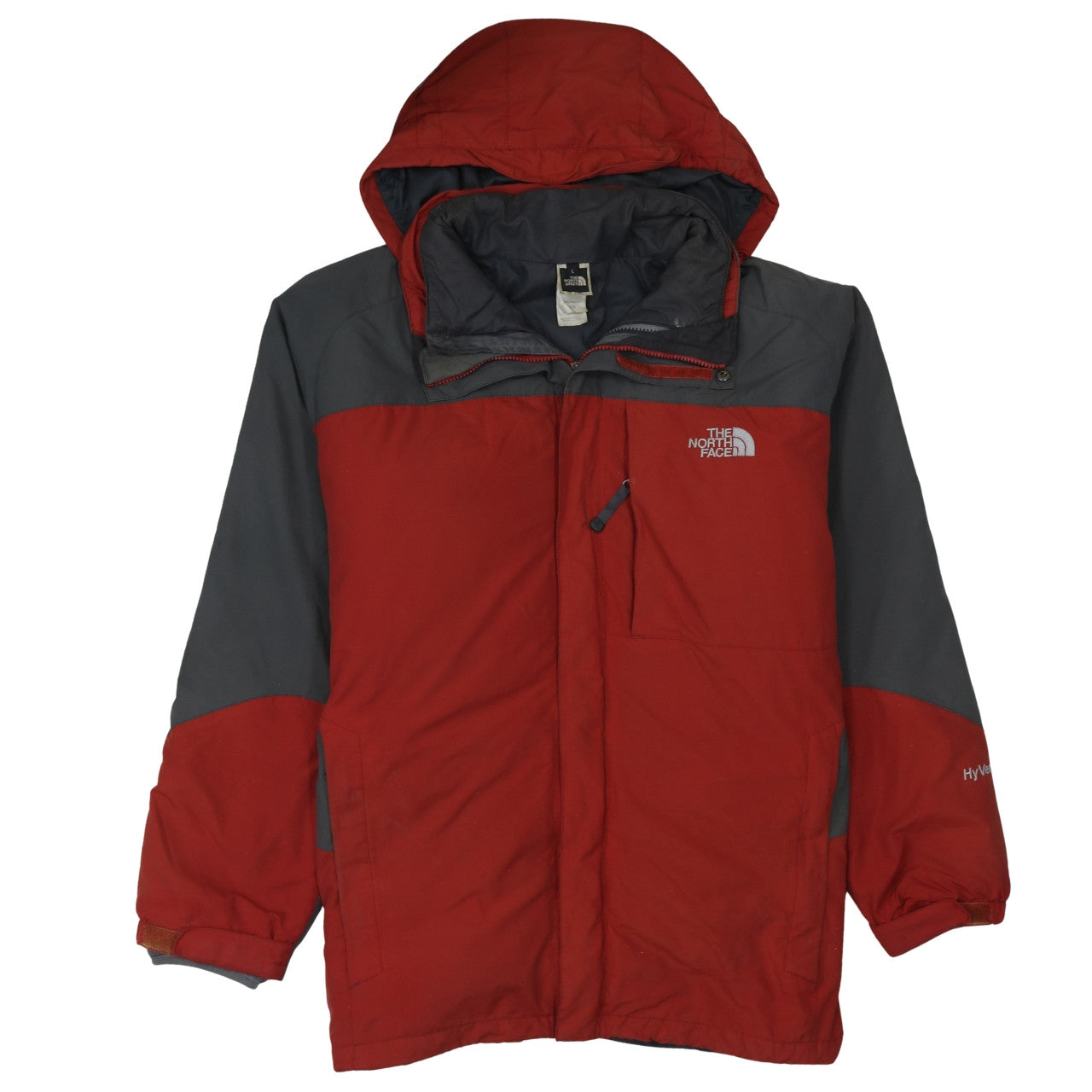 Mens UK Size L The North Face Red Parka Coat