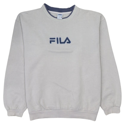 Mens UK Size L FILA Beige Pullover Sweatshirt