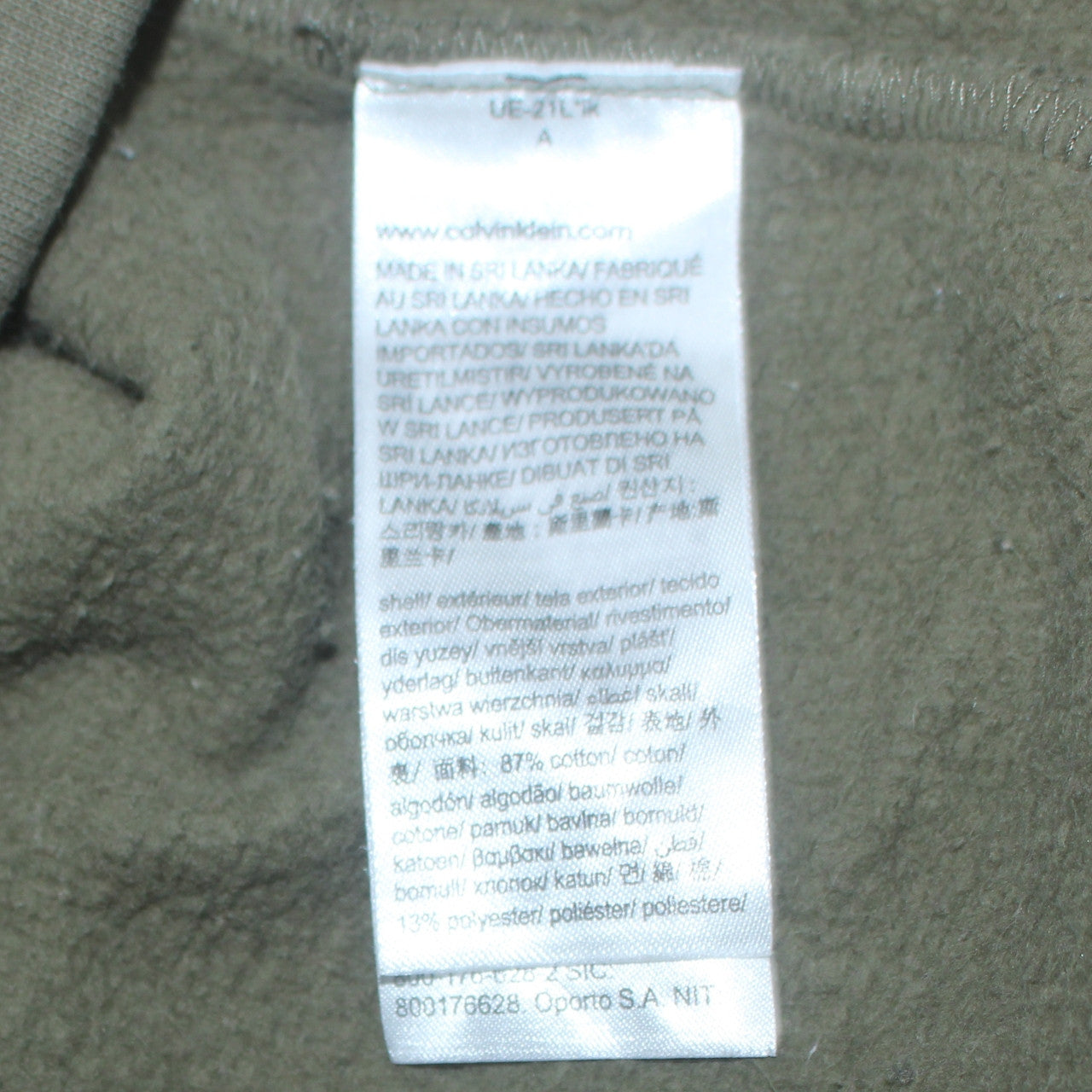 Mens UK Size XS Calvin Klein Green Pullover Hoodie