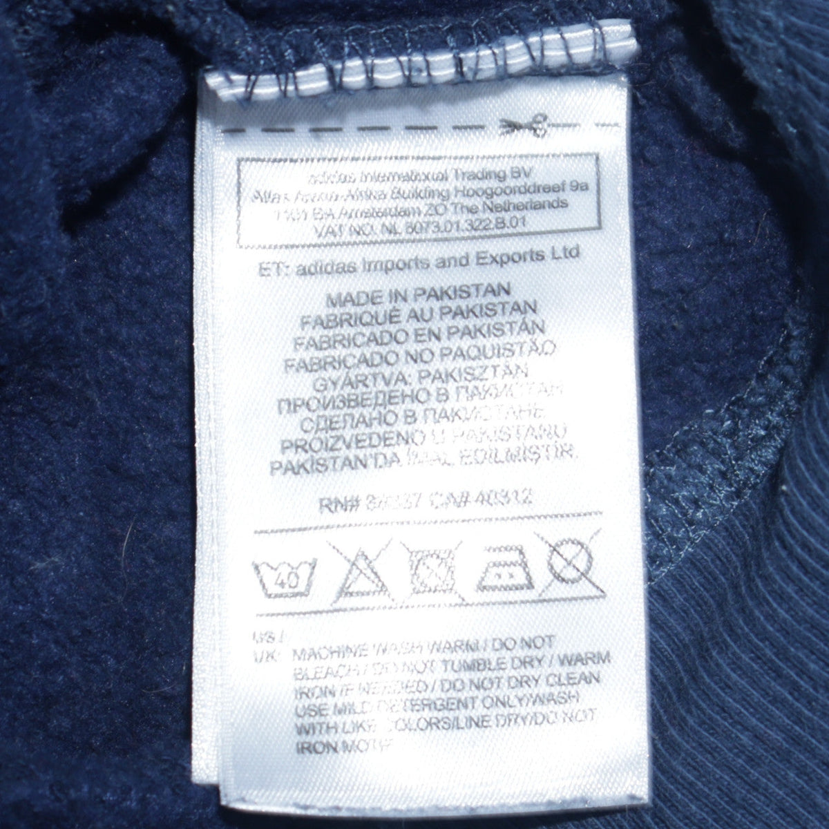 Mens UK Size S adidas Blue Pullover Hoodie
