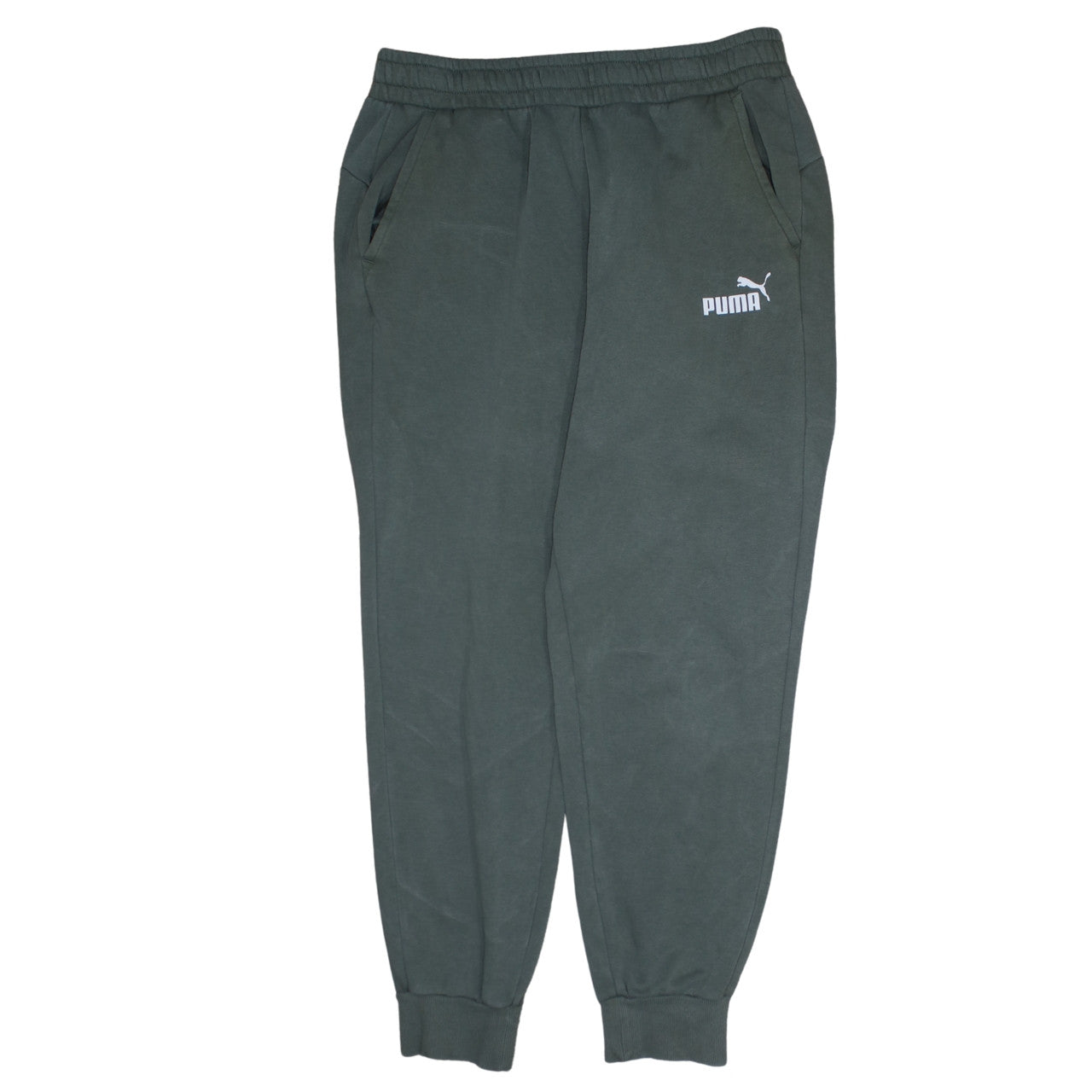Mens UK Size L PUMA Regular Fit Jogger Green Trousers