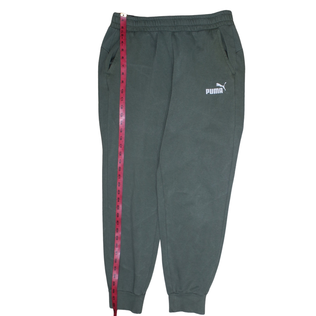 Mens UK Size L PUMA Regular Fit Jogger Green Trousers