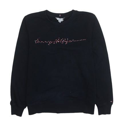 Womens UK Size S Tommy Hilfiger Black Pullover Sweatshirt