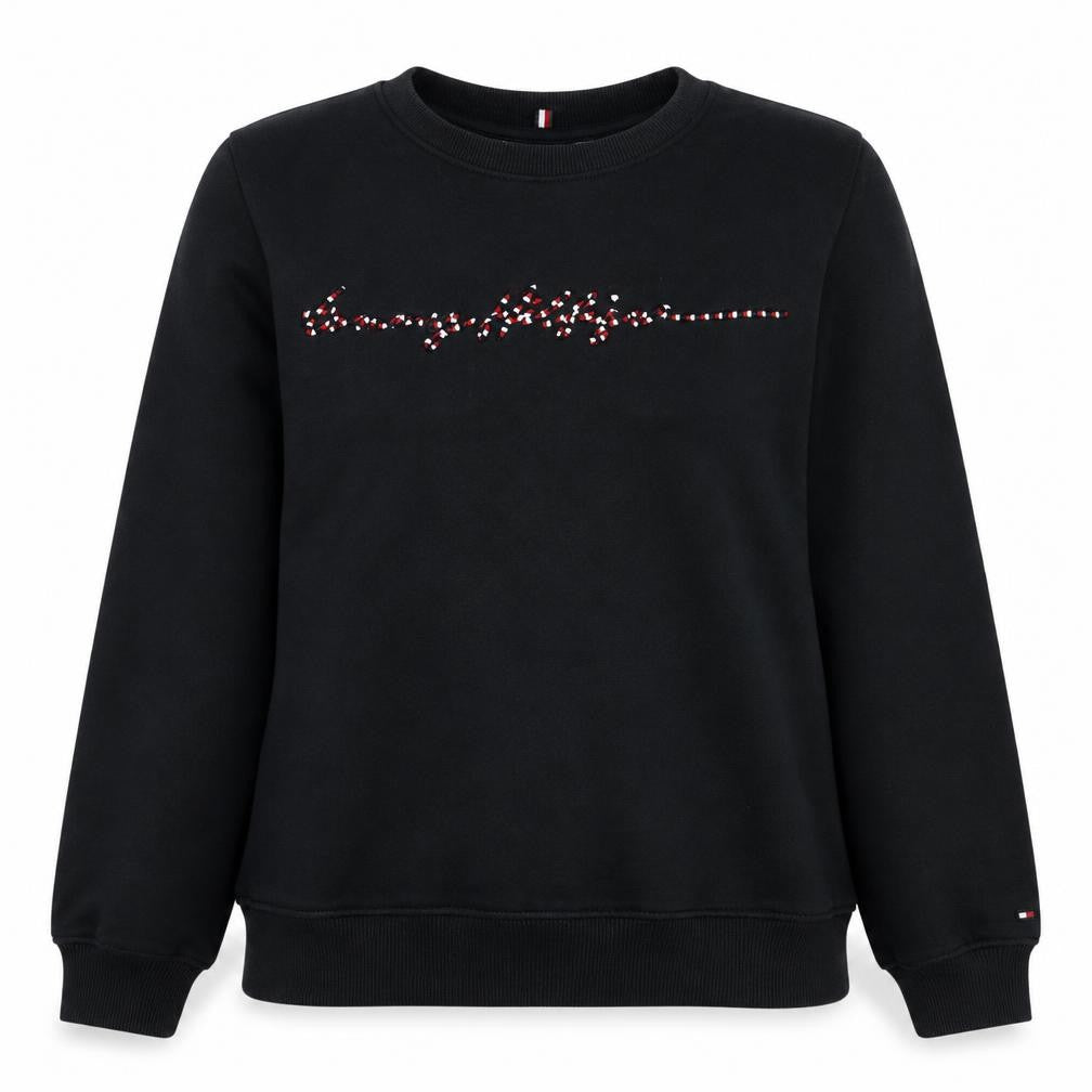 Womens UK Size S Tommy Hilfiger Black Pullover Sweatshirt