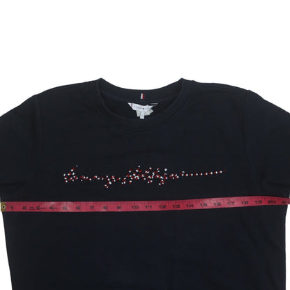 Womens UK Size S Tommy Hilfiger Black Pullover Sweatshirt
