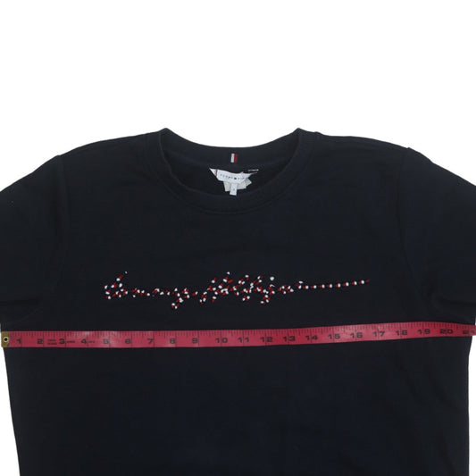 Womens UK Size S Tommy Hilfiger Black Pullover Sweatshirt