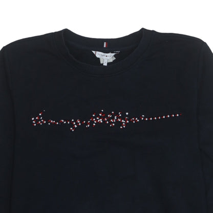 Womens UK Size S Tommy Hilfiger Black Pullover Sweatshirt