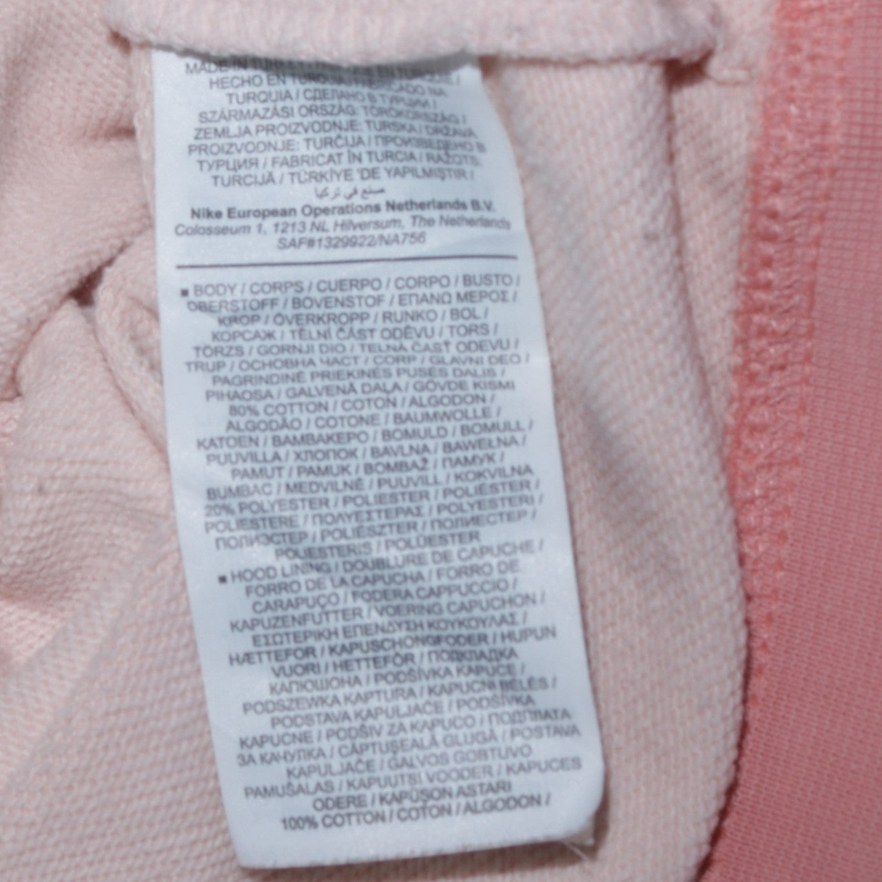 Womens UK Size XS Nike Pink Pullover Hoodie