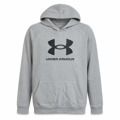 Front view of Under Armour Teens Grey Pullover Hoodie XL Fleece Sportswear