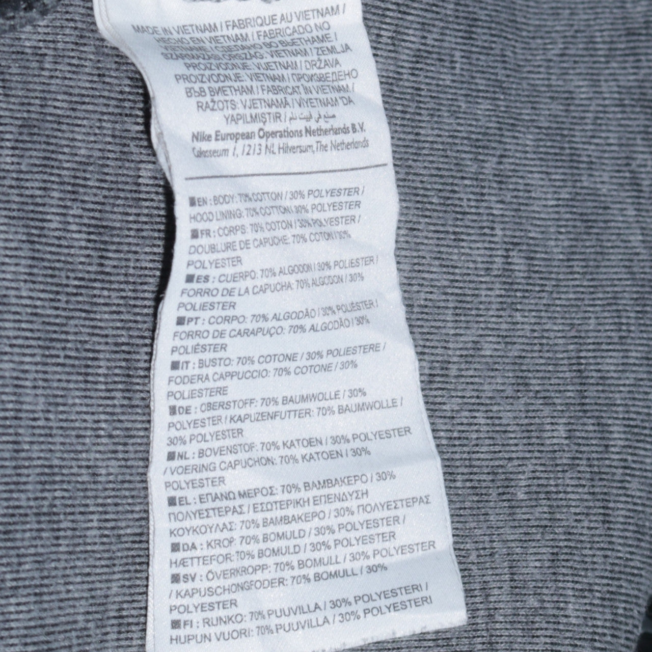 Mens UK Size M Nike Grey Full Zip Hoodie
