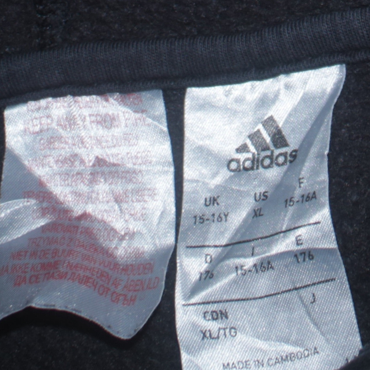 Boys UK Size 15-16 Years adidas Black Pullover Hoodie