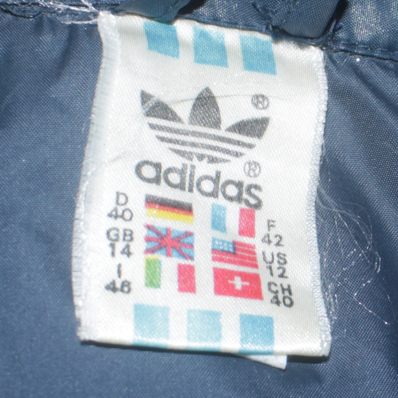 Mens UK Size L adidas Blue Windbreaker Coat