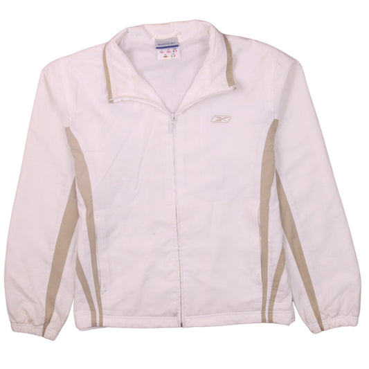Womens UK Size 14 Reebok White Windbreaker Coat